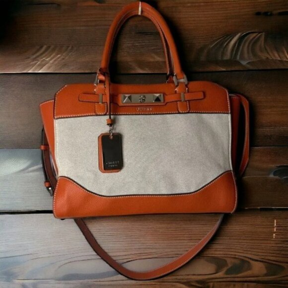 Guess Orange Satchel Top Handle Purse - Picture 2 of 16